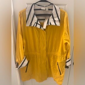 Women’s Chico's Yellow Striped Coat size 3 XL